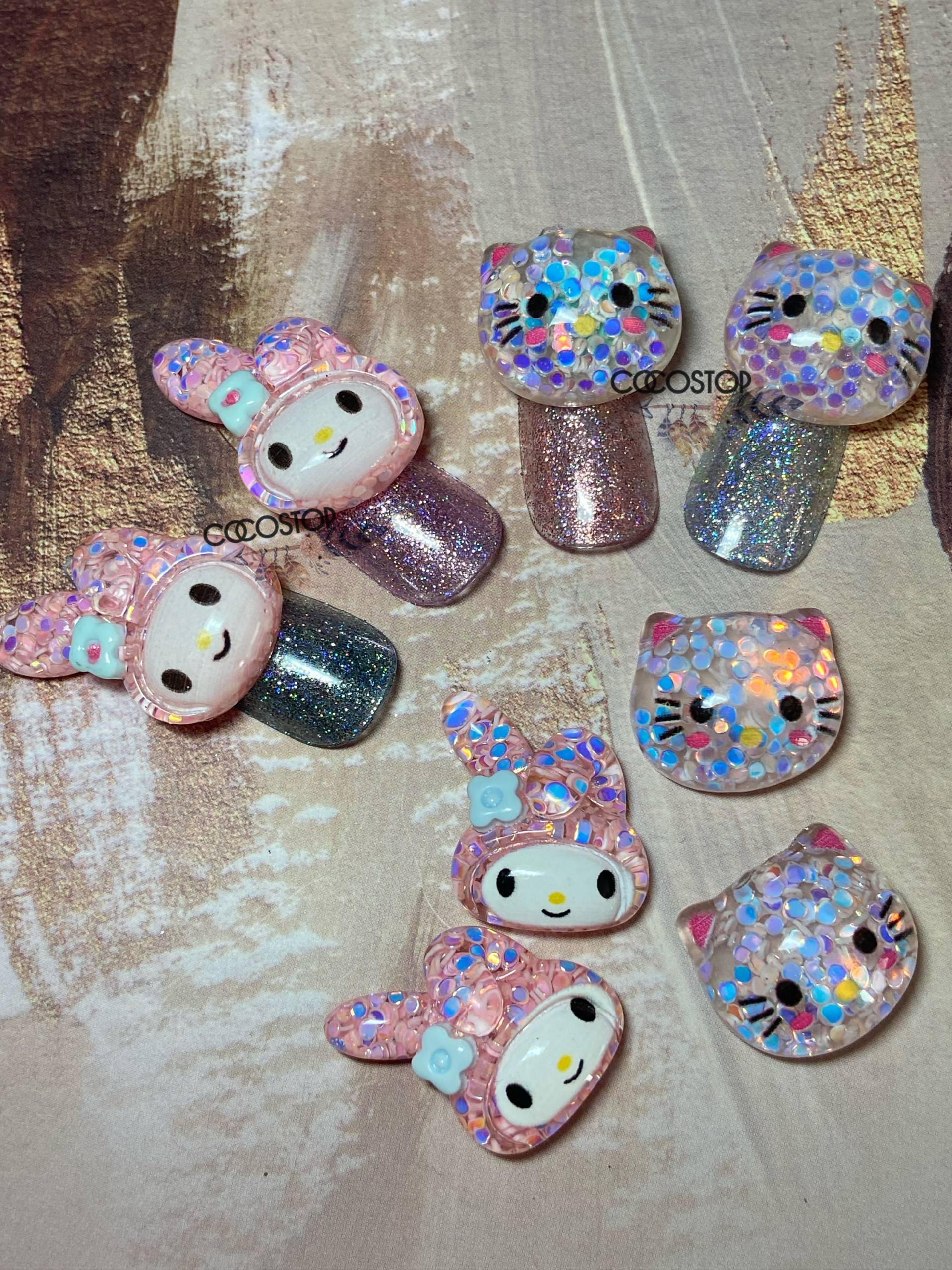 3D Nagel Charms Mit Glas Cabochon/Kawaii Kunst Nail Art Design von CocoStop