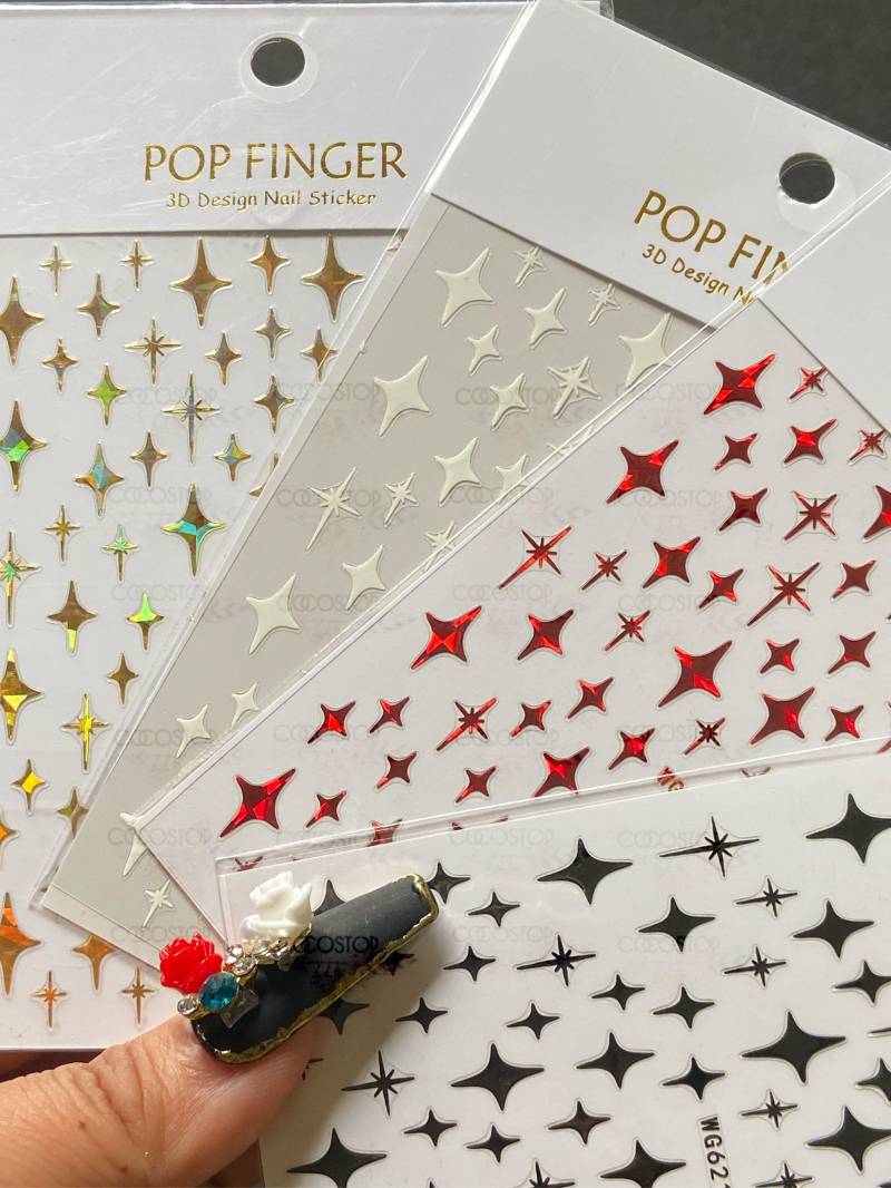 4 Packungen Bling Star Klebenagel Aufkleber Diy Basteln von CocoStop