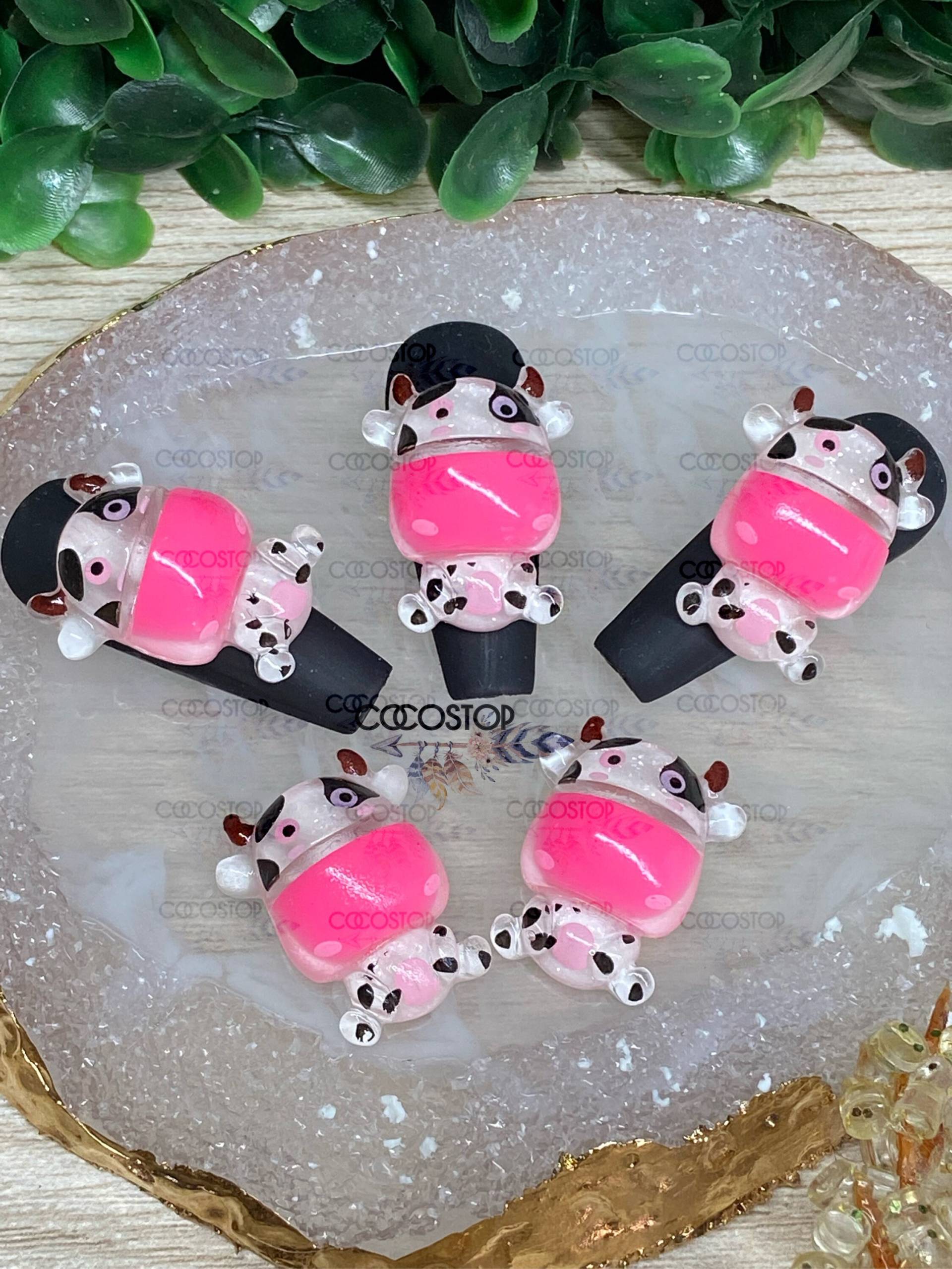 Kawaii Kühe Nagel Charms 3D Nailart von CocoStop