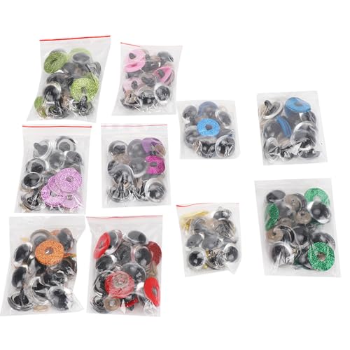 100pcs Glitzern Plastische Sicherheitsaugen für DIY -Kunsthandwerk, Verschiedene Größen, Farbenfrohe Waschmaschinenzubehör für Plüschspielzeug mit Vorstellungskraft und von Cocoarm