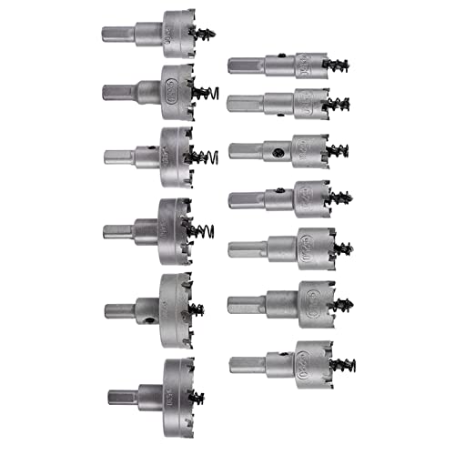 16 18 20 22 Mm TCT-Bohrer-Lochsägen-Set aus Edelstahl mit Hartmetallspitze, 13-teilig, Hervorragende Spanentfernungsleistung, für Tischbohrmaschine, Elektrisches Bohrfutter von Cocoarm