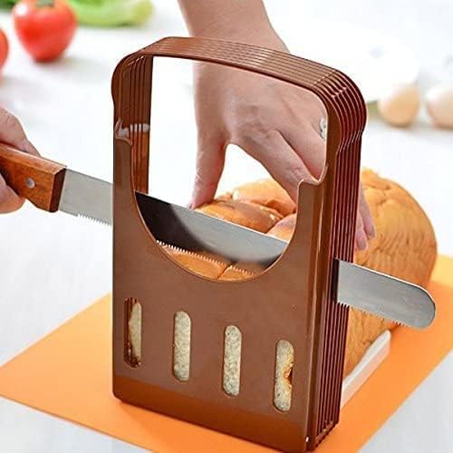 Brotschneidemaschine Brot Toast Schneider Loaf Slicer Küchen Sandwich Cutter Faltbar Schneideanleitung Verstellbarer Hand Brotschneider Würfelschneider Küchenhelfer mit 4 Dicken Brotschneidern von Cocoarm