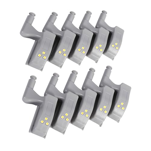 Cocoarm 10er-Pack LED-Sensorleuchte für Küchenschrank, Kleiderschrank, Scharnier, Batteriebetriebenes Schrank-Nachtlicht, für Moderne Heimlampe (weißes Licht) von Cocoarm