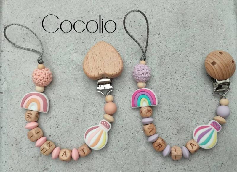 Schnullerkette Bunt Personalisiert von CocolioHandmade