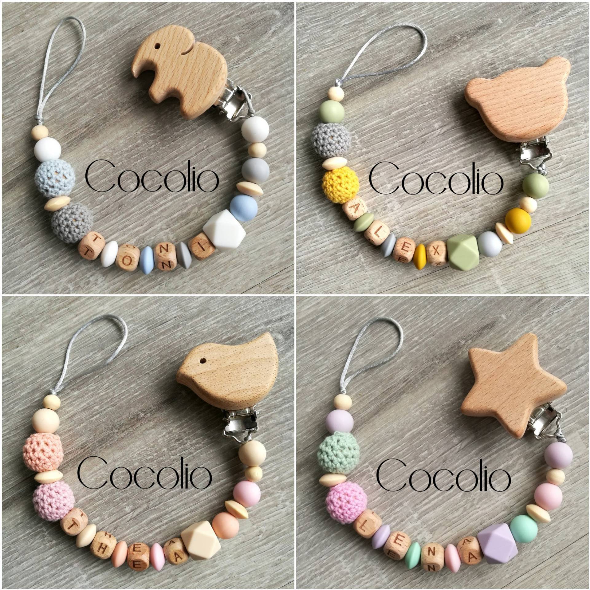 Schnullerkette Bunt Personalisiert von CocolioHandmade