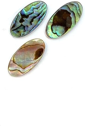 Codulu Abalone Paua-Muschelperlen, flach, einseitig, oval, Muschelperlen für Ohrringe, Armbänder, Halsketten, Schmuckherstellung, 4 Stück von Codulu