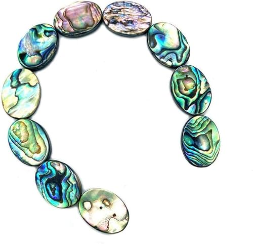 Codulu Abalone Paua-Muschelperlen, ovale Form, Muschelperlen, DIY für Ohrringe, Armbänder, Halsketten, Schmuckherstellung, 4 Stück von Codulu