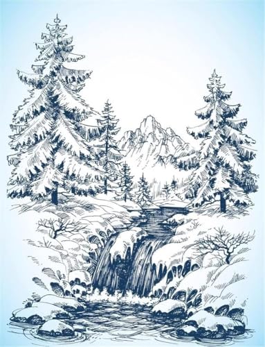 Codulu Clear Stamps Vintage Landschaft Muster Transparent Silikon Dichtung Prägestempel für Kartenherstellung DIY Scrapbooking Journal Dekoration -B von Codulu