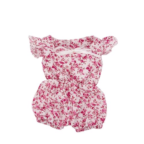 Codulu Kleidung für amerikanische 18-Zoll-Puppen-Blumen-bedruckter Schleifen-Overall Kleider Zubehör für 43-46 cm Puppen-Puppen-1 Stück-Rosa von Codulu