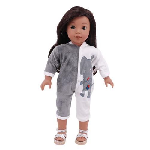 Codulu Kleidung für amerikanische 18-Zoll-Puppen Plüschpuppen Overall Pyjama Kleider Zubehör für 43-46cm-1 Set-Grau von Codulu