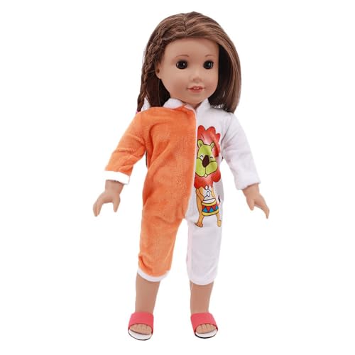 Codulu Kleidung für amerikanische 18-Zoll-Puppen Plüschpuppen Overall Pyjamas Kleider Zubehör für 43-46cm-1 Set-Orange von Codulu