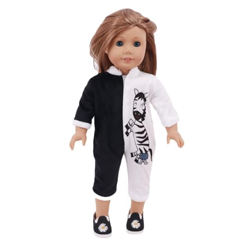 Codulu Kleidung für amerikanische 18-Zoll-Puppen Plüschpuppen Overall Pyjamas Kleider Zubehör für 43-46cm-1 Set-Schwarz von Codulu