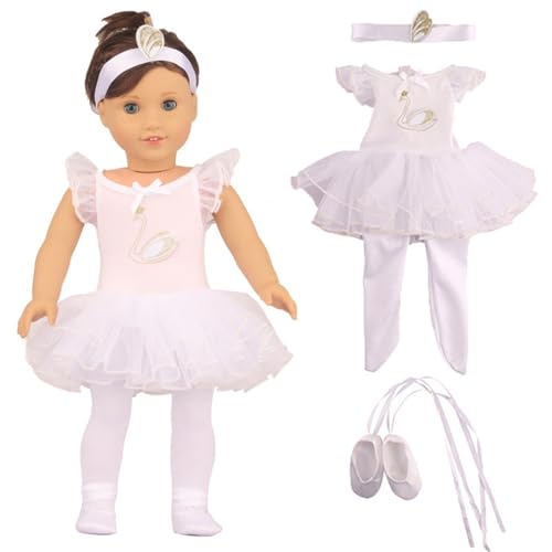 Codulu Kleidung für amerikanische 18-Zoll-Puppen-Tanzkleid-Zubehör für Puppen von 43-46 cm-3 PCS/Set-Weiß von Codulu