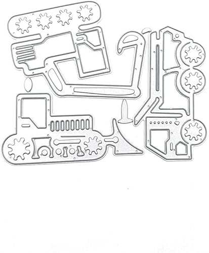 Codulu Metall-Stanzformen, Schablonen, Bagger-Schablonen, Prägewerkzeug für Bastelarbeiten, Scrapbooking, Papierkarten, Bastelarbeiten von Codulu