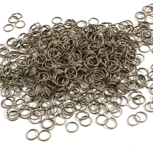 Codulu Mini-Spaltringe, 200 Stück, offene Binderinge, rund, Metallringe für Schlüsselanhänger, Schmuckherstellung, Basteln, 10 mm, Bronze von Codulu