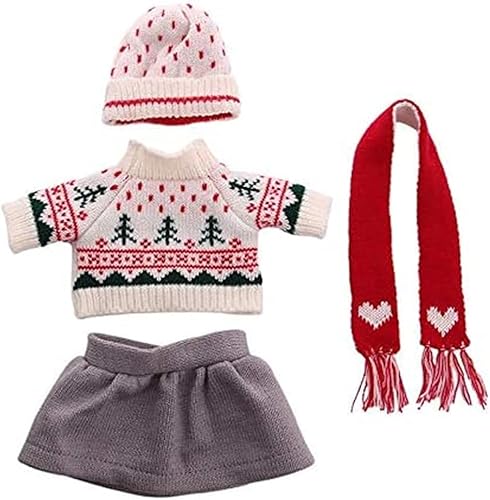 Codulu Puppenkleidung Pullover Kleid Outfit Pullover Cap Schal Winter Kleidung Set für 45,7 cm Mädchen Puppe Zubehör von Codulu