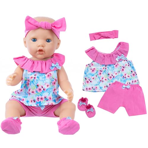 Codulu Puppenkleidung für 18 Zoll amerikanische Puppen-Blumenanzug mit Socken Shorts Kleidung und Zubehör für 43-46cm-B Puppen von Codulu