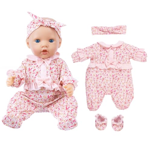 Codulu Puppenkleidung für 18 Zoll amerikanische Puppen-Blumenanzug mit Socken Shorts Kleidung und Zubehör für 43-46cm-C Puppen von Codulu