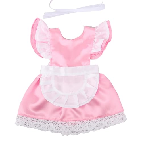 Codulu Puppenkleidung für 18 Zoll amerikanische Puppen-Dienstmädchenkleid mit Stirnband für Kleidung und Zubehör für 43-46cm-2pcs/set-Puppen-rosa von Codulu