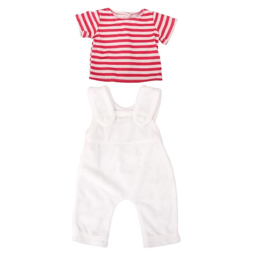 Codulu Puppenkleidung für 18 Zoll amerikanische Puppen-Gestreiftes Oberteil Overalls Kleidung Zubehör für 43-46 cm Puppen-2 Teile/Set-Weiß von Codulu