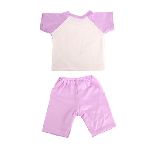 Codulu Puppenkleidung für 18 Zoll amerikanische Puppen-Sport-T-Shirt Shorts Kleidung Zubehör für 43-46 cm Puppen Mädchen Puppen 2 Stück/Set-Lila von Codulu