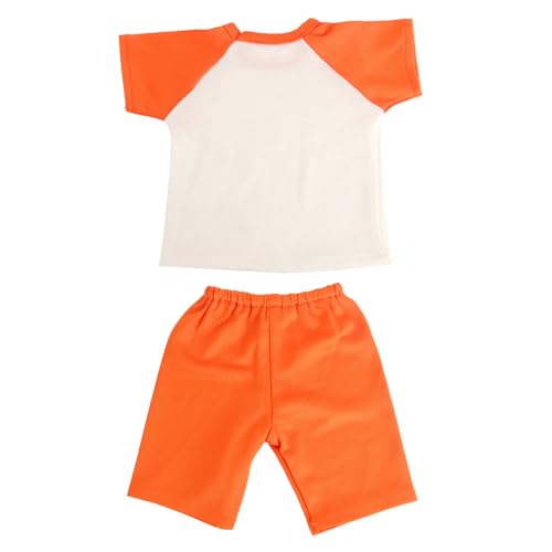 Codulu Puppenkleidung für 18 Zoll amerikanische Puppen-Sport-T-Shirt Shorts Kleidung Zubehör für 43-46 cm Puppen-Mädchenpuppe 2 Stück/Set-Orange von Codulu