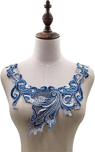 Codulu Spitzenapplikation, bunte Blume, bestickt, Halsband, zum Basteln, Nähen, Basteln, Brautkleid, Hochzeitskostüm, Kleidung, Zubehör - A von Codulu