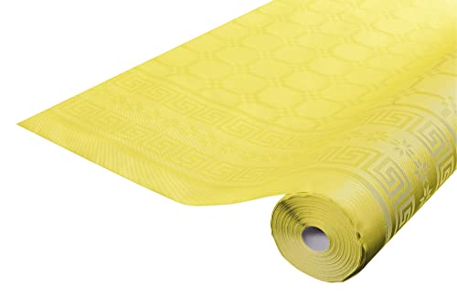 Pronappe Tischdecke R482520I Einweg-Tischdecke aus Damastpapier Länge 25m Breite 1,20m (pro Rolle) Farbe gelb Damastpapier mit schickem und klassischem Universalmuster von Cogir