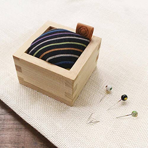 Cohana 45-205 Pincushion, Polyester Glas Stoff Baumwolle Holz, Black, 4.6x4.6x2.9cm von Cohana