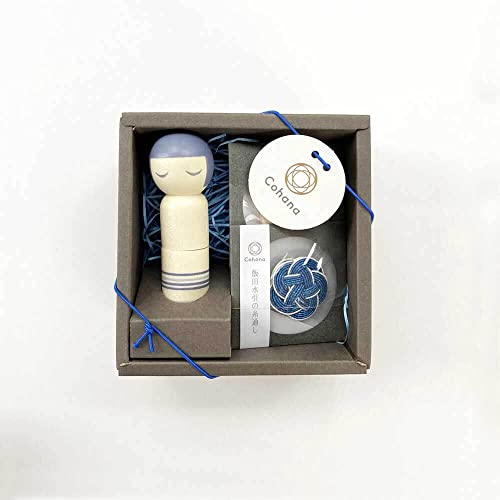 Cohana 45-238 Blue Kokeshi Doll Set Pincushion, Holz, One Size von Cohana