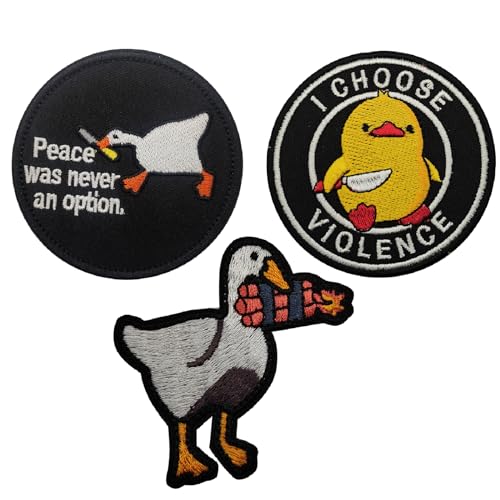 3 Stück Klett Patches Patch Klett Patch Tier Klett Lustig Patches süße Ente Klett MilitäR GäNse Enten Lustiger Süßer Entenbissmesser-Aufnäher für Rucksäcke, Jacken, Jeans von Cohentbliss