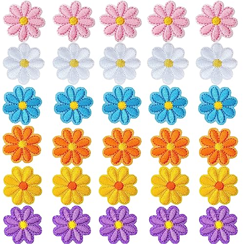 30 Stück Gänseblümchen Blume Patch Gänseblümchen-Blumen Bestickte Patches Dekorativ Bestickt Patches zum Aufbügeln Bügelflicken Aufnäher Aufnäher Patches für DIY Patch für Jeans, Jacken Rucksäcke von Cohentbliss