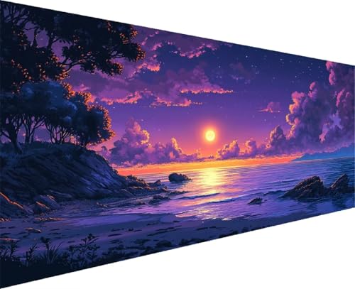 Diamond Painting Landscape 5D Diamond Painting Erwachsene Set Ocean DIY Runde Drill Crystal Strass Stickerei Daiments Bilder Kinder ab 10 Jahre ,füR MäDchen Geschenke Home Decor, Groß Xxl 25x50 cm B-7 von Cohnpjng