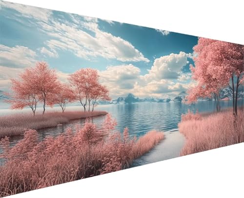 Diamond Painting Landscape 5D Diamond Painting Erwachsene Set Pink DIY Runde Drill Crystal Strass Stickerei Daiments Bilder Kinder ab 10 Jahre ,füR MäDchen Geschenke Home Decor, Groß Xxl 15x30 cm J-5 von Cohnpjng