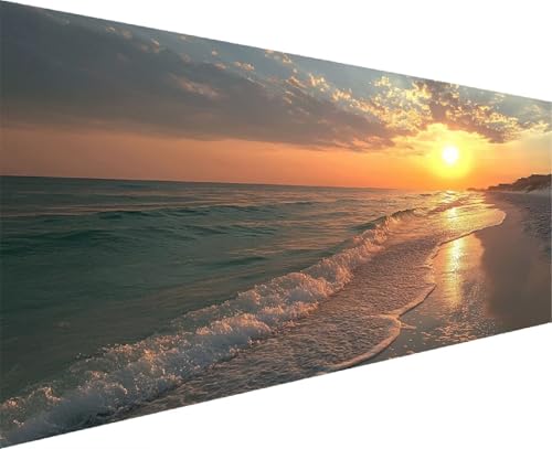 Diamond Painting Ocean 5D Diamond Painting Erwachsene Set Sunset DIY Runde Drill Crystal Strass Stickerei Daiments Bilder Kinder ab 10 Jahre ,füR MäDchen Geschenke Home Decor, Groß Xxl 100x200 cm K-1 von Cohnpjng