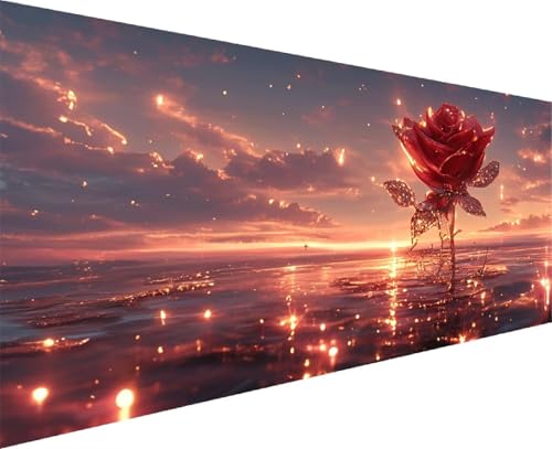 Diamond Painting Rose 5D Diamond Painting Erwachsene Set Ocean DIY Runde Drill Crystal Strass Stickerei Daiments Bilder Kinder ab 10 Jahre ,füR MäDchen Geschenke Home Decor, Groß Xxl 100x200 cm T-3 von Cohnpjng