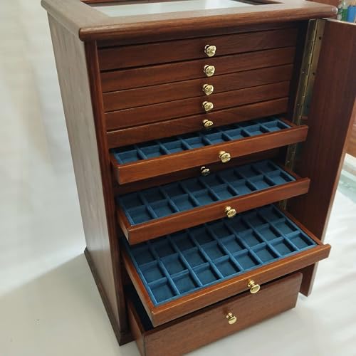 Kommode für Münzen - Holz Farbe Walnuss - Münzschrank mit 16 Schubladen von Coins&More