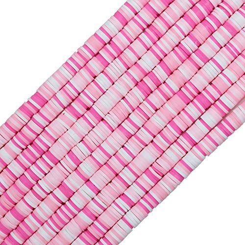 COIRIS 3400 Stück Mixcolor Vinyl Heishi Perlen Umweltfreundlich Handgemachtes Polymer 6 mm Ton Zwischenperlen für Surfer Chocker Halskette Armband Ohrringe Schmuckherstellung(RT-A10Mix) von Coiris