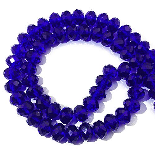 COIRIS 70 Stück Glaskristall-Perlen 12 mm Königsblau facettiert Rondelle Form Abstandshalter Perlen für Halsketten Armband Schmuck DIY (GB-12-Royal Blue) von Coiris