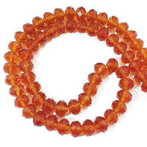 COIRIS 70 Stück Glaskristall-Perlen 12 mm orange facettierte Rondelle Form Abstandshalter Perlen für Halsketten Armband Schmuck DIY (GB-12-Orange) von Coiris