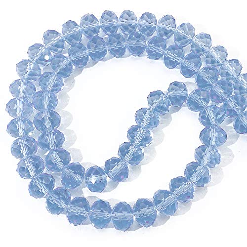 COIRIS Glaskristall-Perlen, lose Perlen, 12 mm, hellblau, facettiert, Rondelle, Abstandshalter für Halsketten, Armbänder, Schmuck, DIY, 70 Stück (GB-12-Light Blue) von Coiris