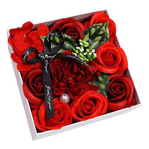 Cokbyavla Duftöl Rosen Blumen Seife Geschenkbox Set für Muttertag Hochzeit Badezimmer Korb Schild (A, Einheitsgröße) von Cokbyavla