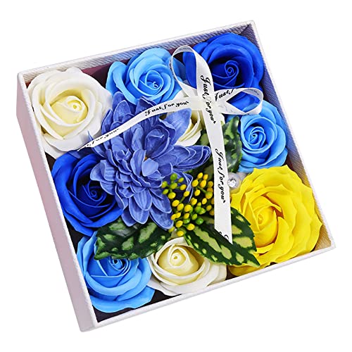 Cokbyavla Duftöl Rosen Blumen Seife Geschenkbox Set für Muttertag Hochzeit Badezimmer Korb Schild (C, Einheitsgröße) von Cokbyavla