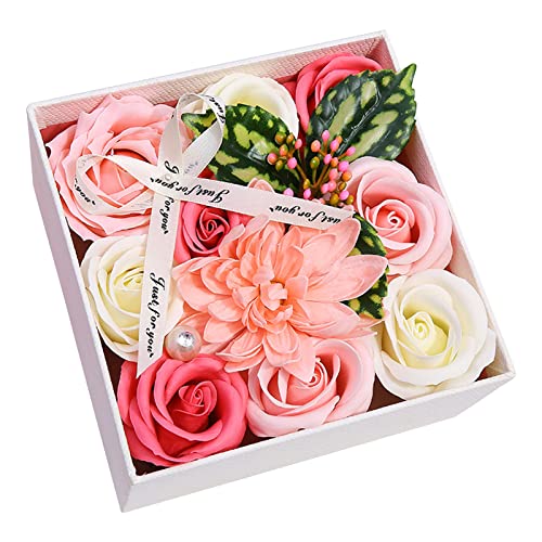 Cokbyavla Duftöl Rosen Blumen Seife Geschenkbox Set für Muttertag Hochzeit Badezimmer Korb Schild (D, Einheitsgröße) von Cokbyavla