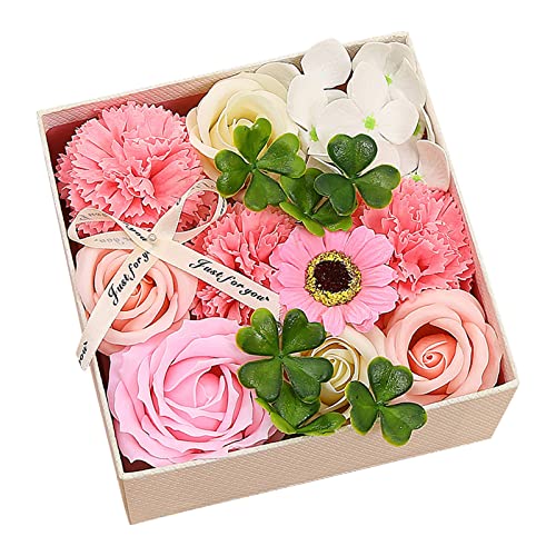 Cokbyavla Duftöl Rosen Blumen Seife Geschenkbox Set für Muttertag Hochzeit Badezimmer Korb Schild (E, Einheitsgröße) von Cokbyavla