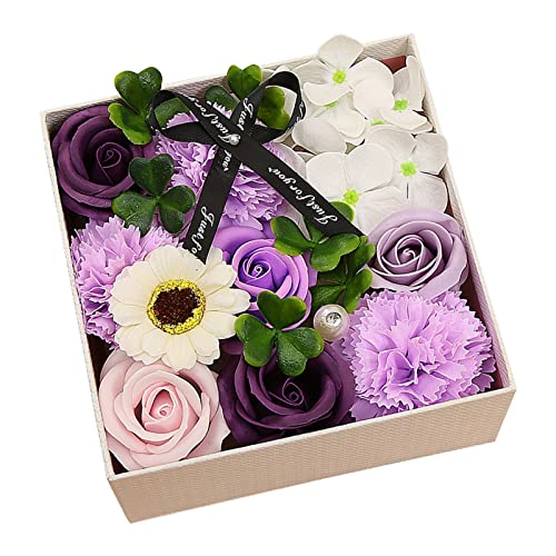 Cokbyavla Duftöl Rosen Blumen Seife Geschenkbox Set für Muttertag Hochzeit Badezimmer Korb Schild (F), Einheitsgröße von Cokbyavla