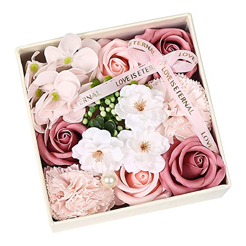 Cokbyavla Duftöl Rosen Blumen Seife Geschenkbox Set für Muttertag Hochzeit Badezimmer Korb Schild (I, Einheitsgröße) von Cokbyavla