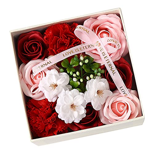 Cokbyavla Duftöl Rosen Blumen Seife Geschenkbox Set für Muttertag Hochzeit Badezimmer Korb Schild (J, Einheitsgröße) von Cokbyavla