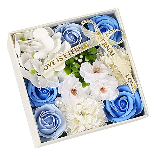 Cokbyavla Duftöl Rosen Blumen Seife Geschenkbox Set für Muttertag Hochzeit Badezimmer Korb Schild (K, Einheitsgröße) von Cokbyavla