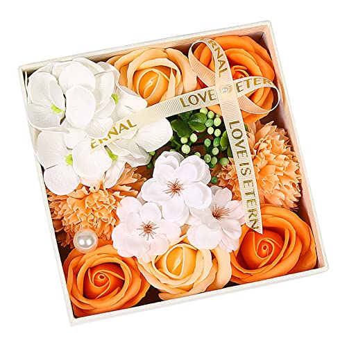 Cokbyavla Duftöl Rosen Blumen Seife Geschenkbox Set für Muttertag Hochzeit Badezimmer Korb Schild (L, Einheitsgröße) von Cokbyavla